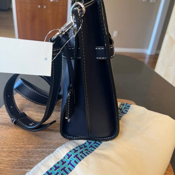 Tory Burch Lee Radziwill Double Bucket Navy Shoulder Bag - Picture 7 of 15